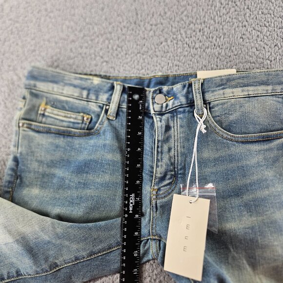 mnml Jeans Mens 31 Blue M6 Stretch Denim Distressed Zipper Ankle Slim Fit - Picture 10 of 16